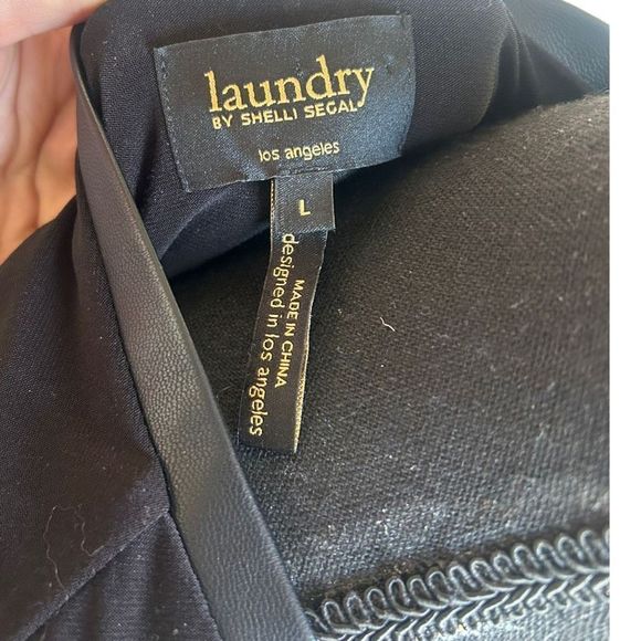 Laundry Women's Wrap Front Cold Sholder Long Sleeves Dress Black Size L - Picture 7 of 16